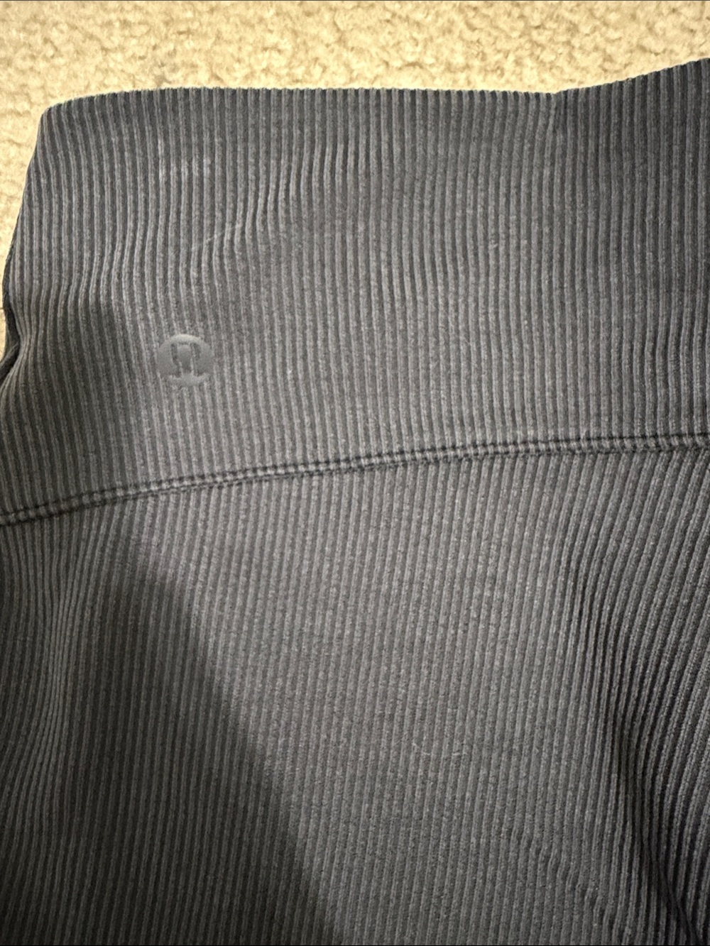 Navy/Gray Ribbed Flare Lululemon Pants - Picture 8 of 8